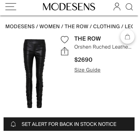 The Row Orshen Ruched Lambskin Leather Leggings Womens SZ XL Black Quiet Luxury - Picture 14 of 14